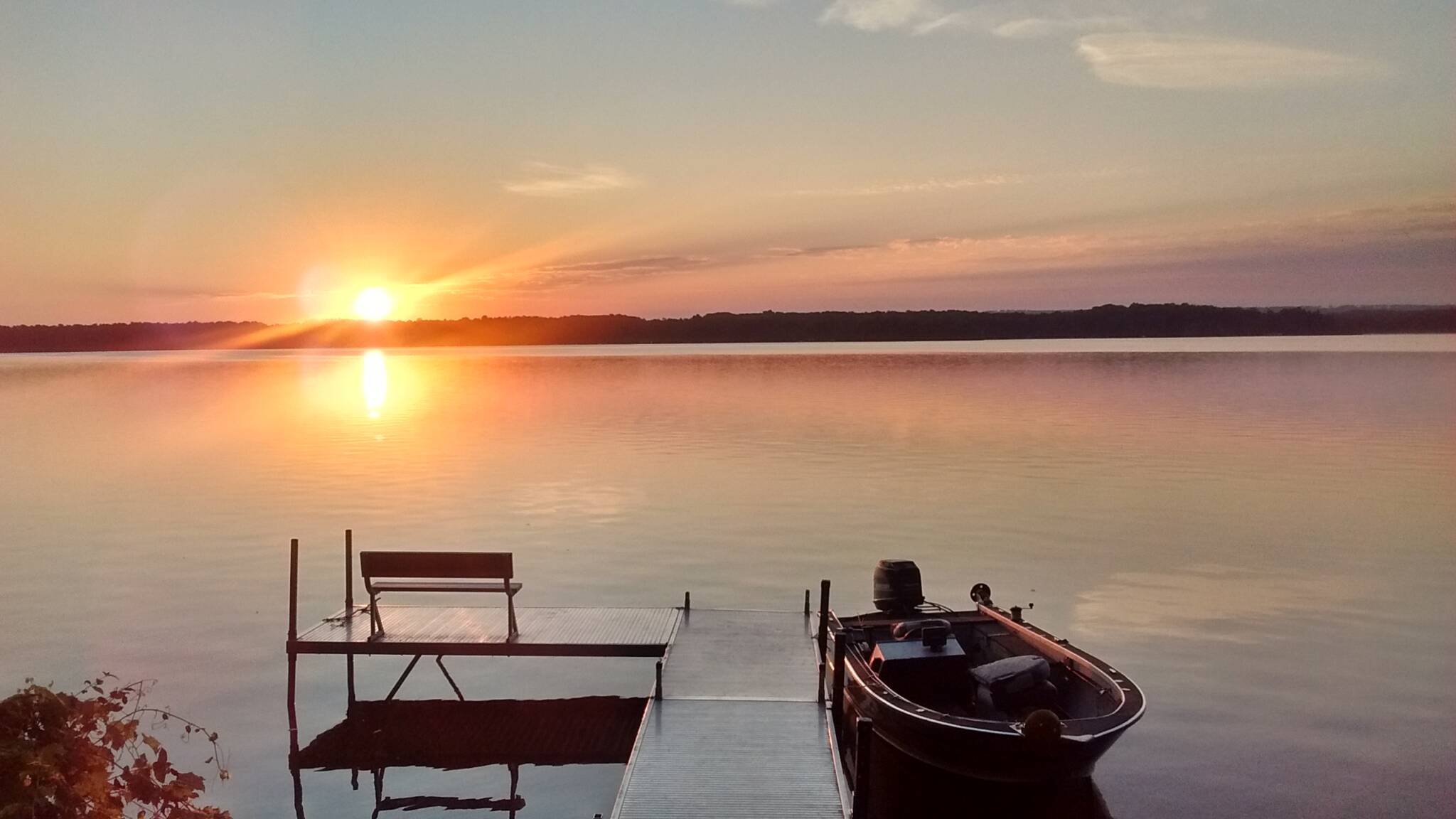 Sunrise across the bay at Fred Thomas Resort